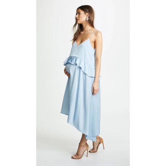 HATCH Women's Cleo Dress Maternity Spaghetti Strap Blue Size 2 / M (6-8) - Picture 2 of 12